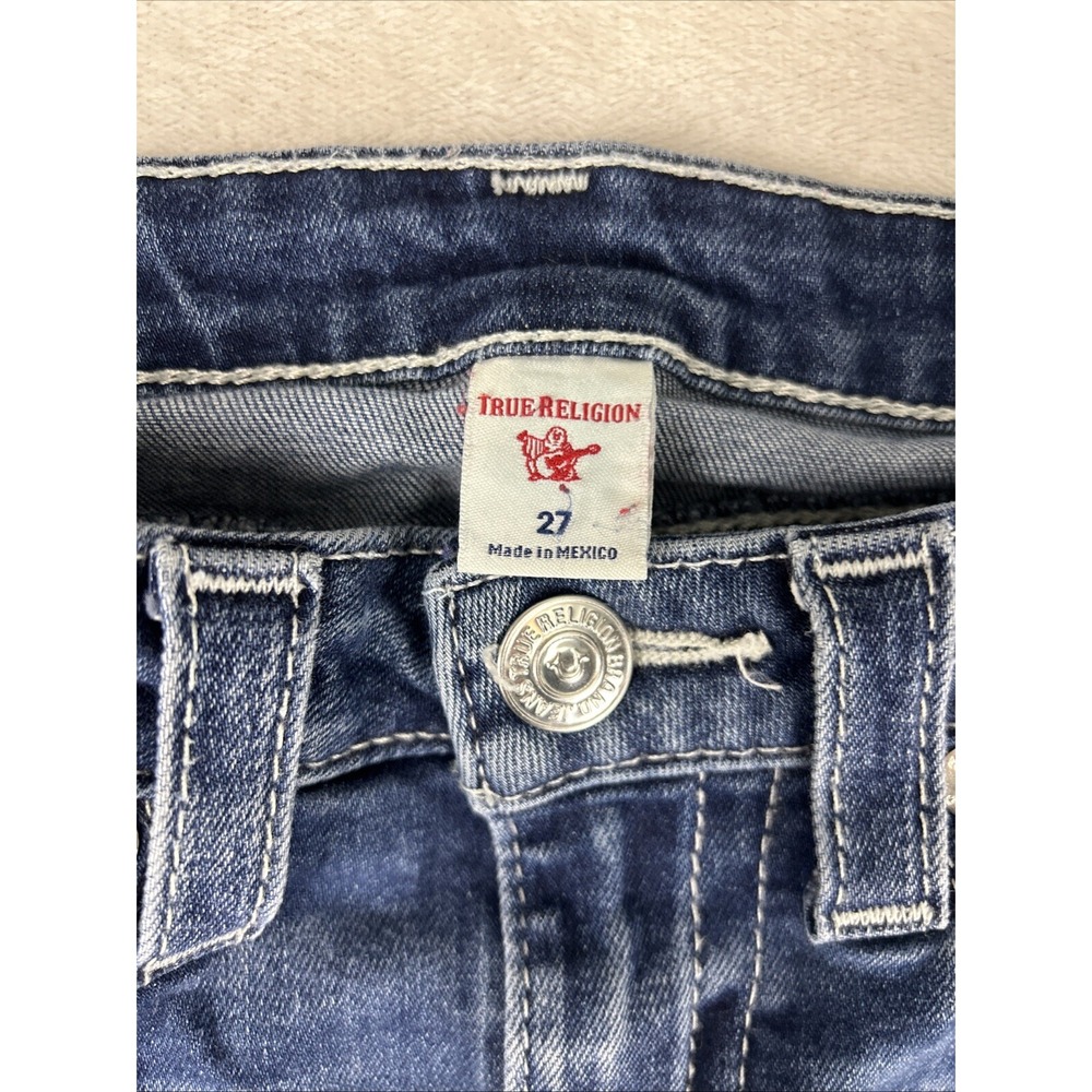 True Religion Billie Jeans Women's 27 X 29.5 Mid Rise Straight Stretch Flap - Picture 3 of 13